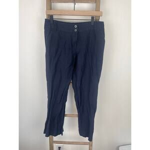 Counterparts Linen Navy Trouser Pants Womens 6 petite